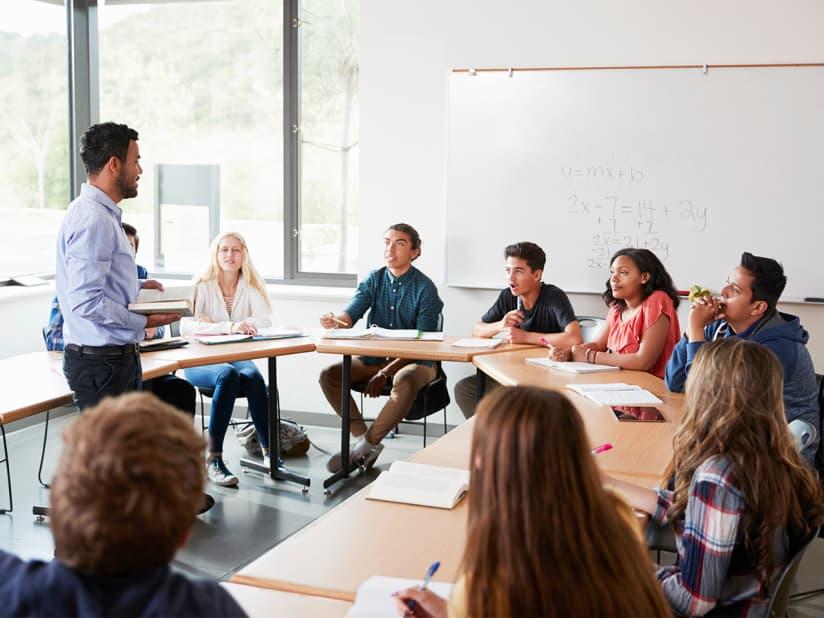 Students from overseas attending a lecture