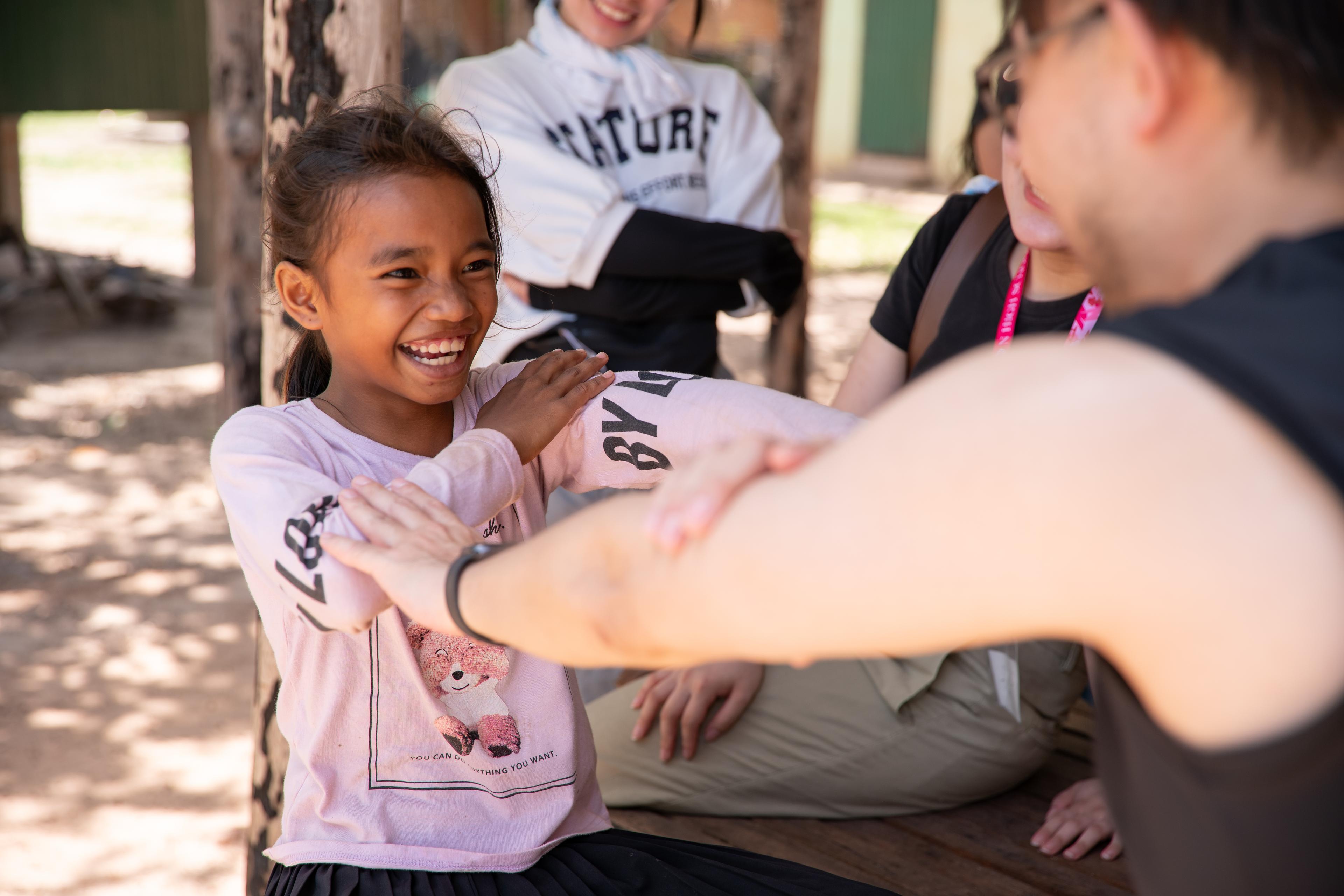 Cambodian children learning in a classroom