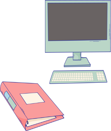 イラスト パソコンと本